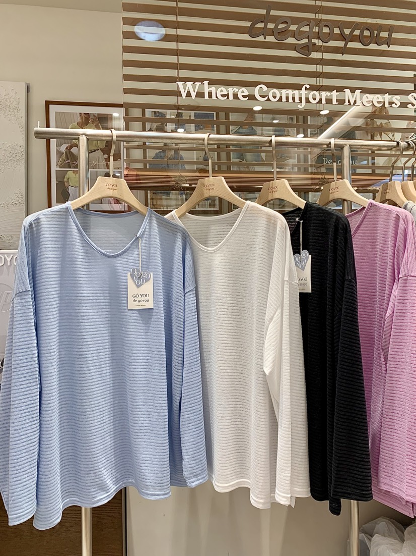 DE GO YOU韓國直郵女士新款人氣職業推薦熱賣時尚長袖T恤DE GO YOU長袖T恤