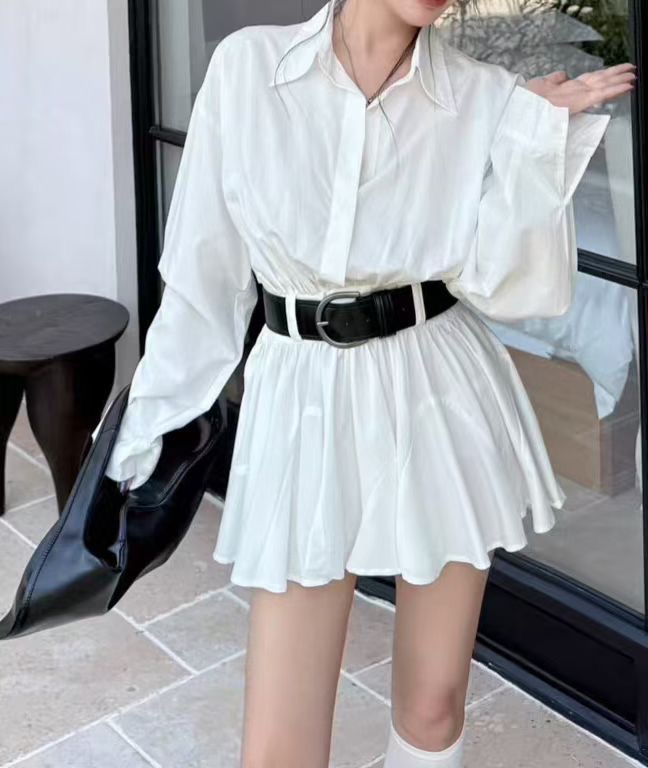 COTTON MARKET韓國直郵女士新品熱賣推薦26春夏連衣裙含腰帶COTTON MARKET連衣裙圖色1