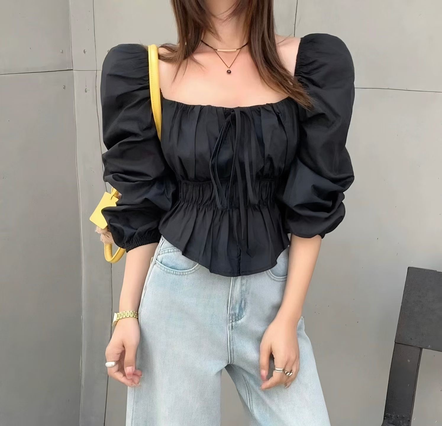 COTTON MARKET韓國代購女裝新款推薦休閑真品襯衫蕾絲衫COTTON MARKET襯衫/蕾絲衫圖色1