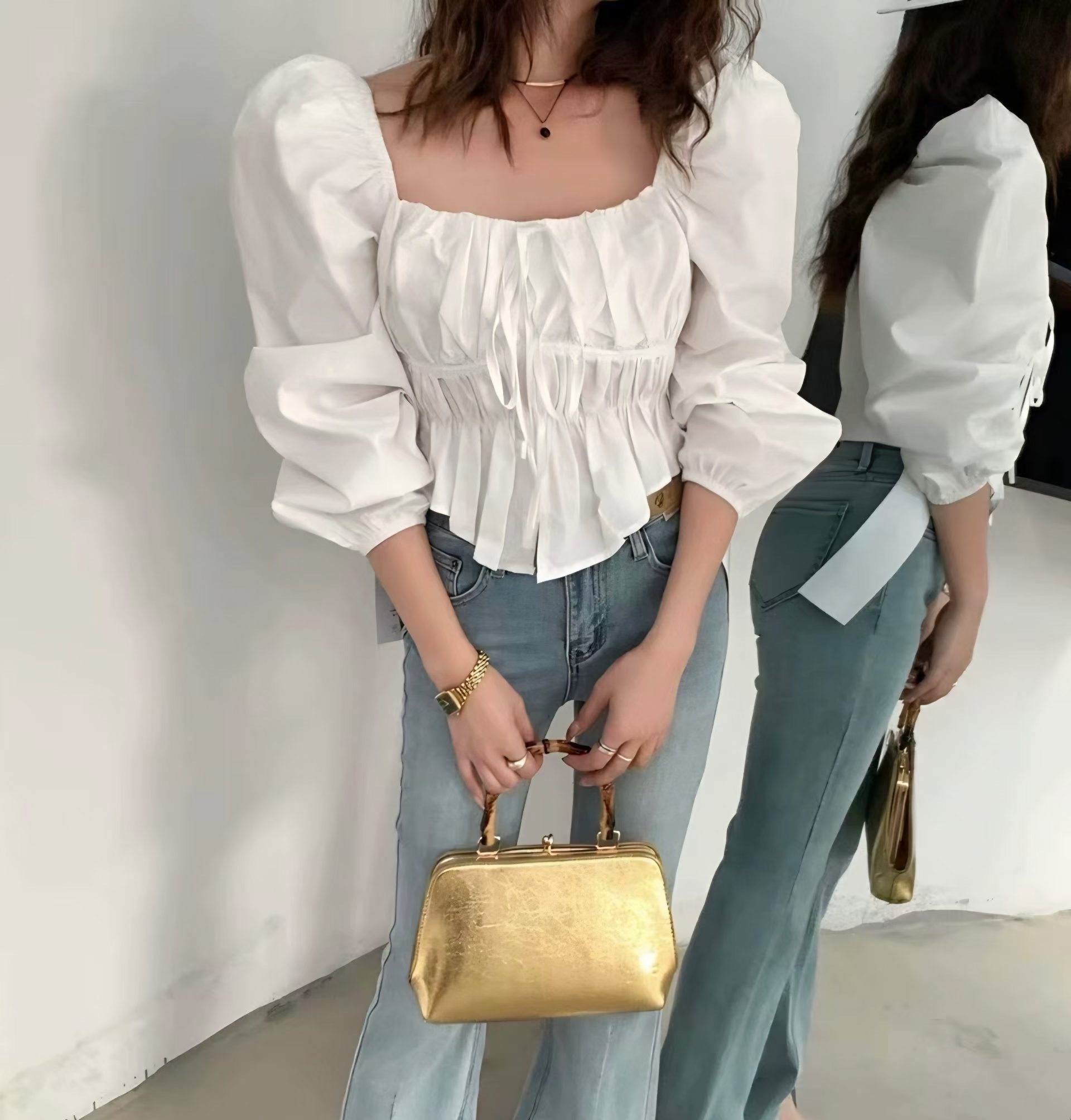 COTTON MARKET韓國代購女裝新款推薦休閑真品襯衫蕾絲衫COTTON MARKET襯衫/蕾絲衫圖色2