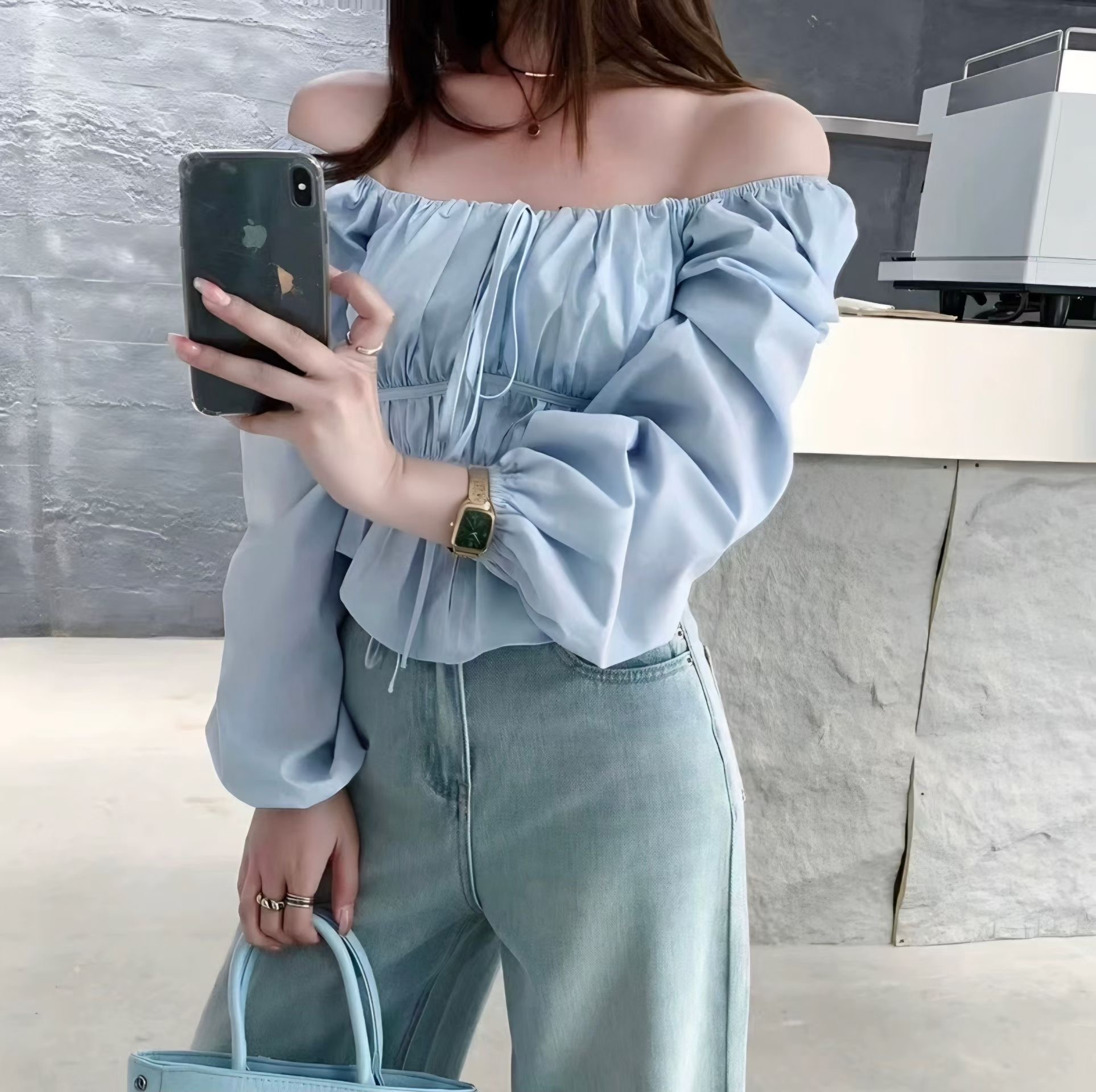 COTTON MARKET韓國代購女裝新款推薦休閑真品襯衫蕾絲衫COTTON MARKET襯衫/蕾絲衫圖色3