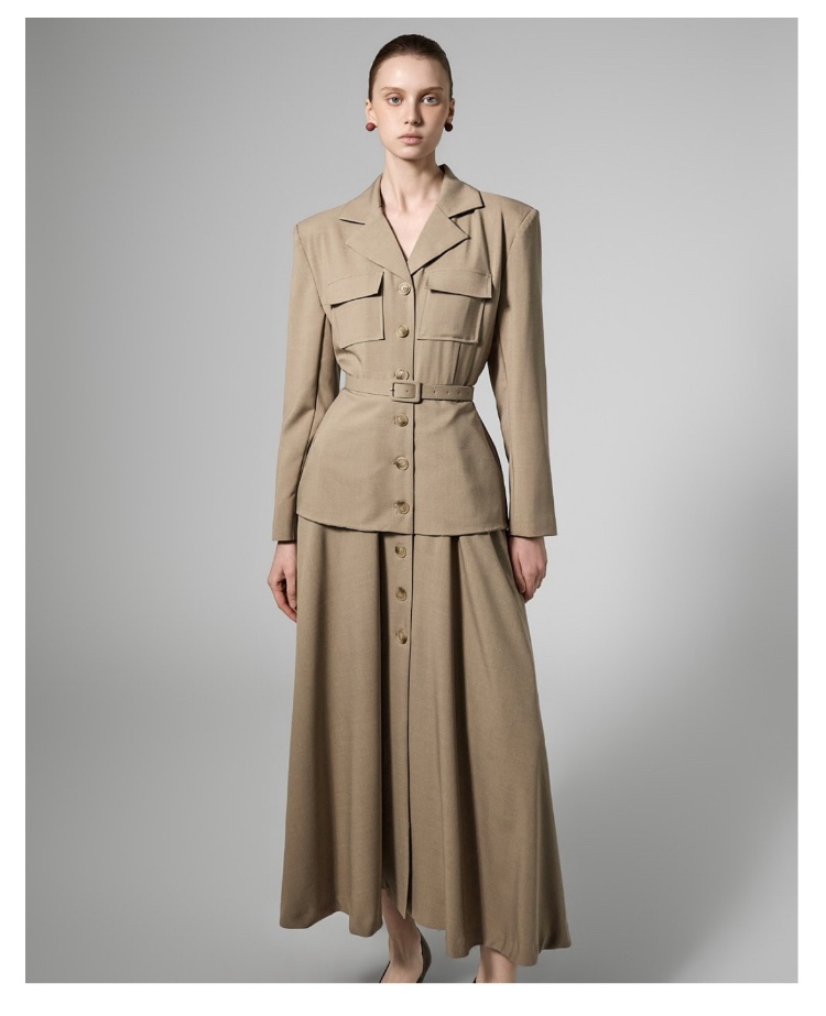 TANIA東大門實拍女裝新品職業26春夏真品時尚連衣裙含腰帶TANIA連衣裙