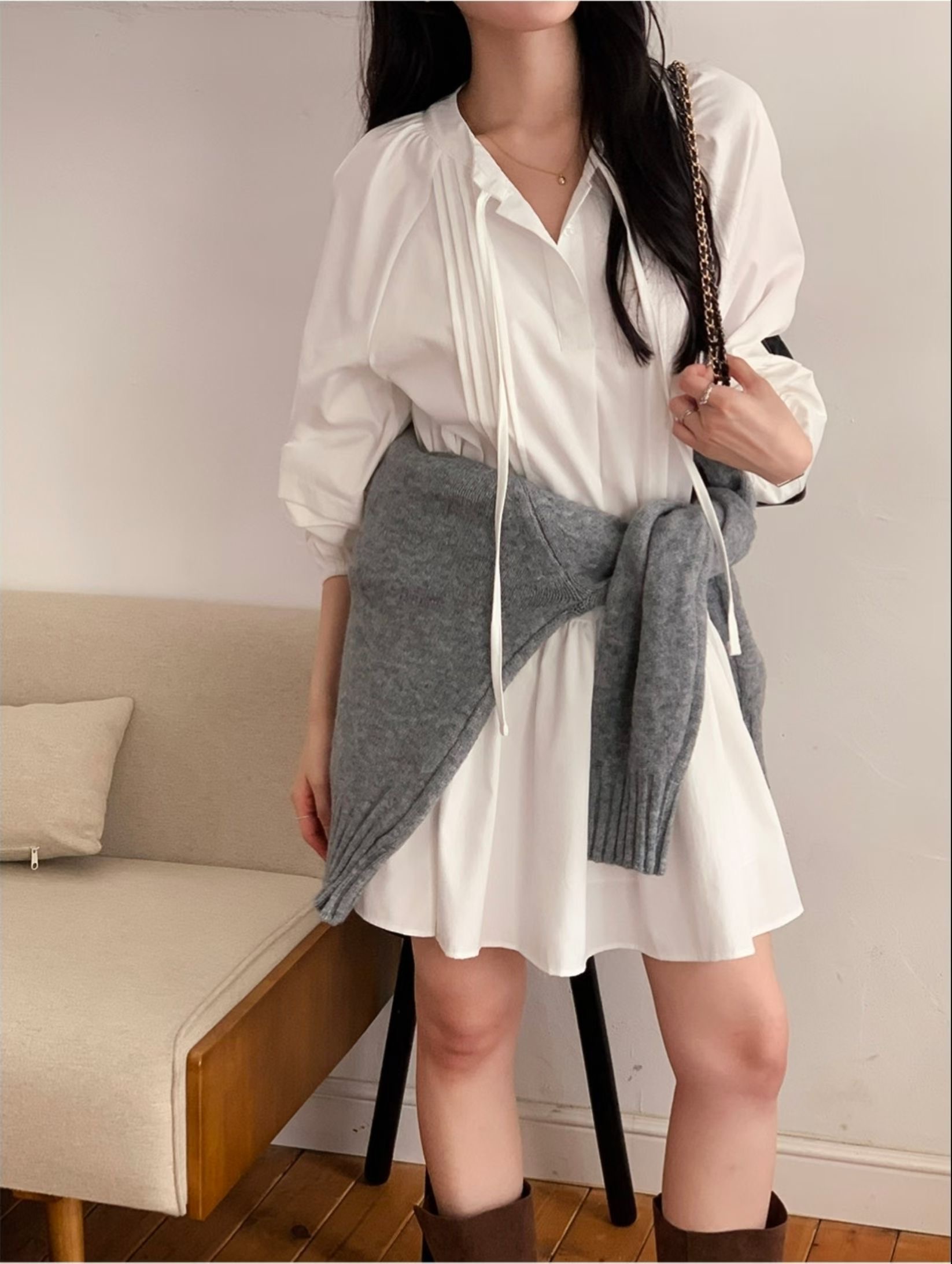 COTTON MARKET韓國代購女士新品休閑時尚推薦連衣裙不含包COTTON MARKET連衣裙