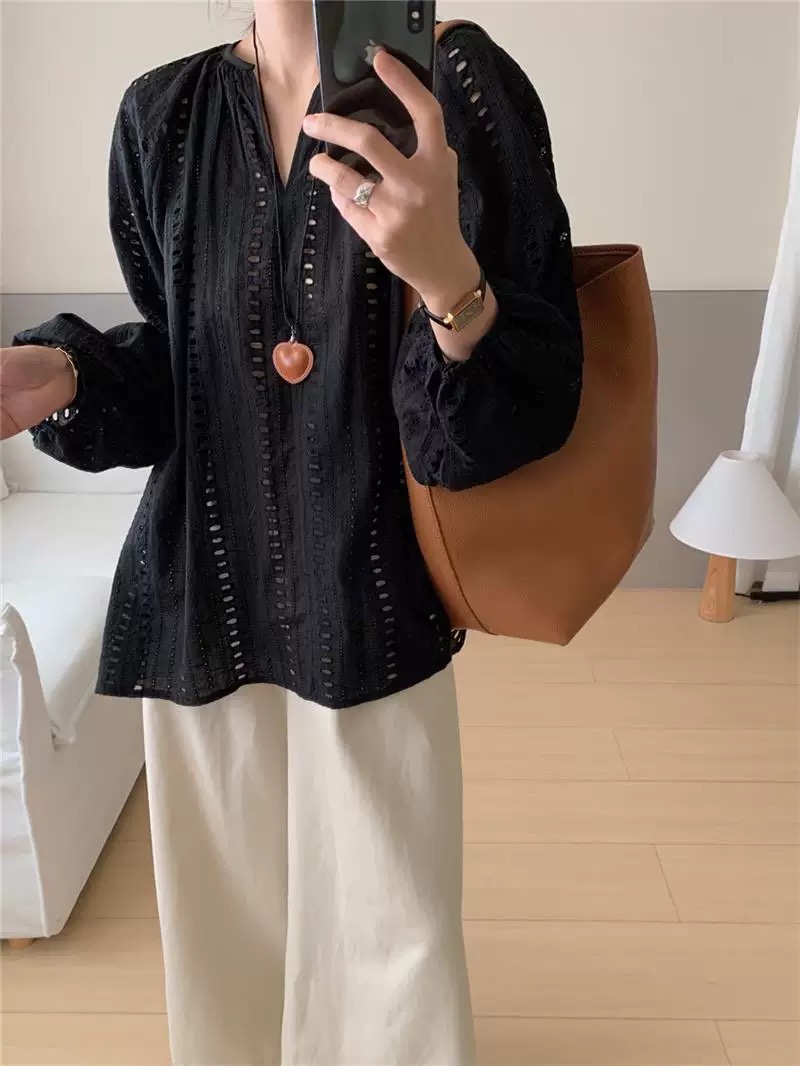 VIVANI東大門代購女裝新款真品熱賣時尚襯衫蕾絲衫不含項鏈VIVANI襯衫/蕾絲衫圖色2