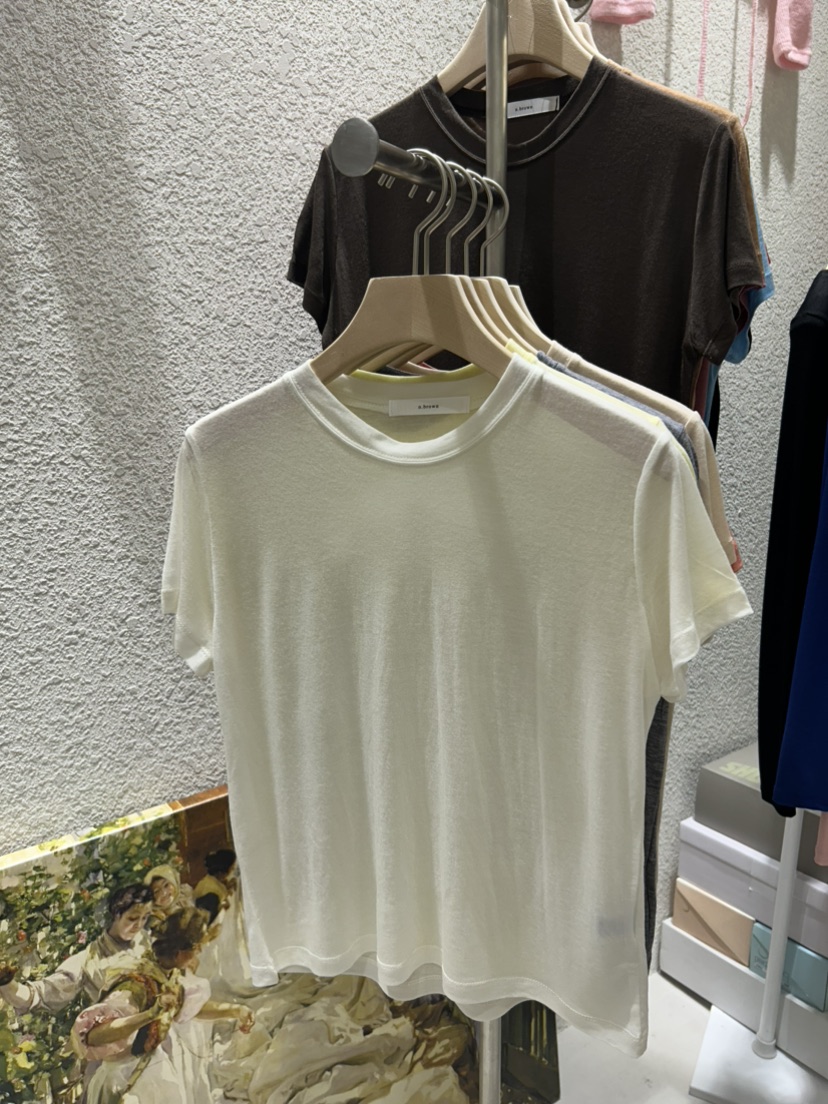 N BROWN東大門代購女士新款休閑26春夏人氣推薦職業T恤天絲N BROWNT恤圖色2