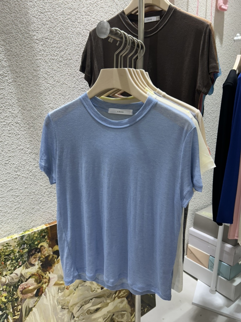 N BROWN東大門代購女士新款休閑26春夏人氣推薦職業T恤天絲N BROWNT恤圖色3