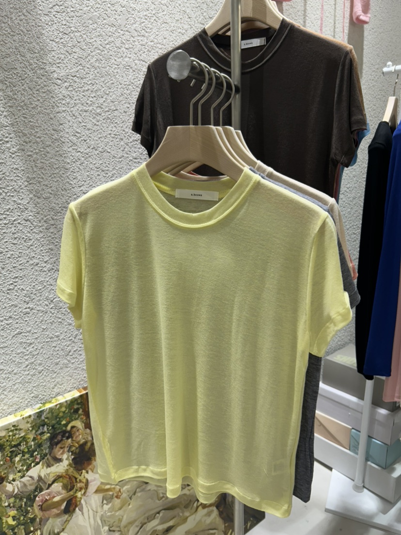 N BROWN東大門代購女士新款休閑26春夏人氣推薦職業T恤天絲N BROWNT恤圖色4