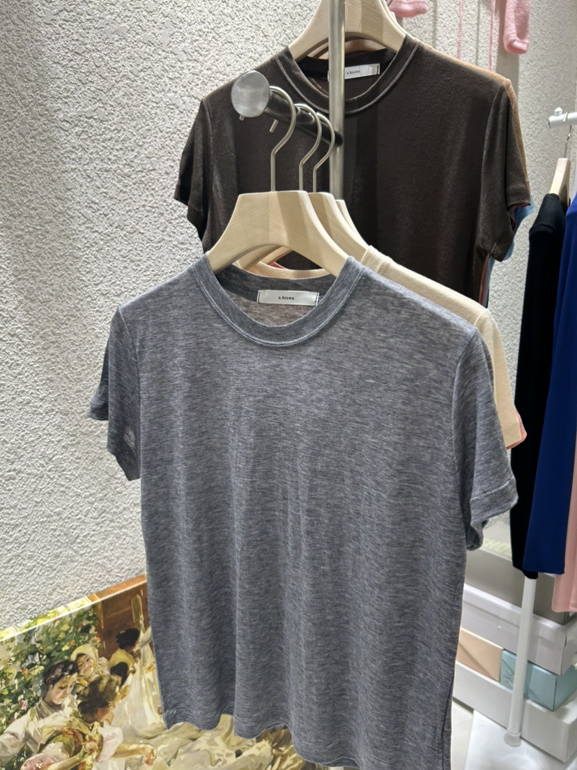 N BROWN東大門代購女士新款休閑26春夏人氣推薦職業T恤天絲N BROWNT恤圖色5