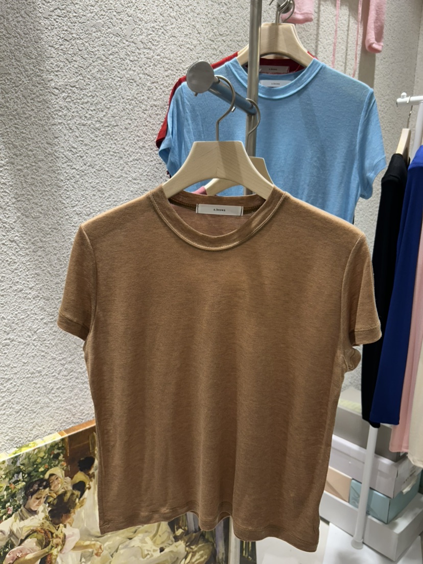 N BROWN東大門代購女士新款休閑26春夏人氣推薦職業T恤天絲N BROWNT恤圖色9