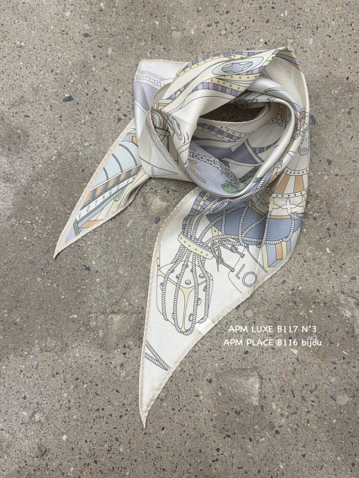 N3韓國代購女士新款推薦熱賣職業26春夏人氣圍巾披肩絲綢N3圍巾/披肩圖色2