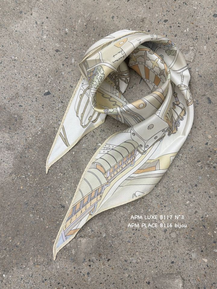 N3韓國代購女士新款推薦熱賣職業26春夏人氣圍巾披肩絲綢N3圍巾/披肩圖色3