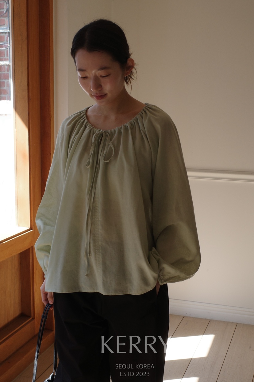 KERRY東大門實拍女士新款人氣時尚職業襯衫蕾絲衫亞麻布褶皺KERRY襯衫/蕾絲衫