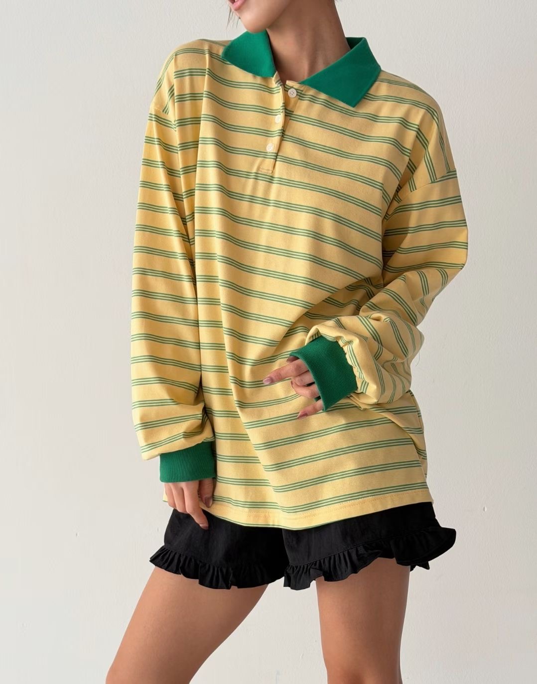 P.SHOP韓國直郵女裝新款時尚人氣26春夏休閑熱賣長袖T恤P.SHOP長袖T恤圖色2