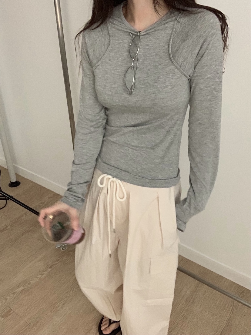 PLANTS ON GRAY東大門直郵女裝新品休閑人氣推薦長袖T恤PLANTS ON GRAY長袖T恤圖色1