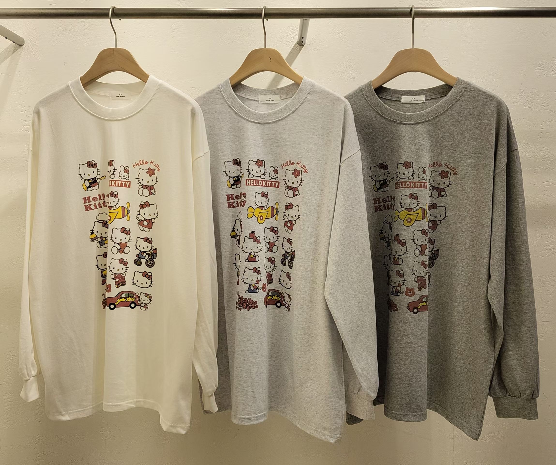 P.SHOP東大門代購女裝新品休閑熱賣職業時尚人氣長袖T恤P.SHOP長袖T恤圖色3左三色