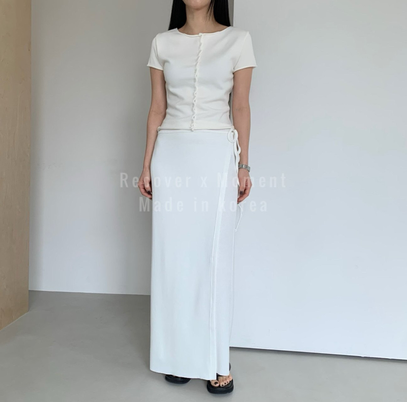 MOMENT韓國直郵實拍女士新品熱賣職業休閑時尚26春夏長裙MOMENT/RECOVER長裙