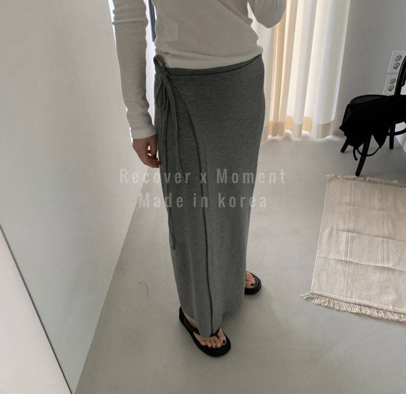 MOMENT韓國直郵實拍女士新品熱賣職業休閑時尚26春夏長裙MOMENT/RECOVER長裙