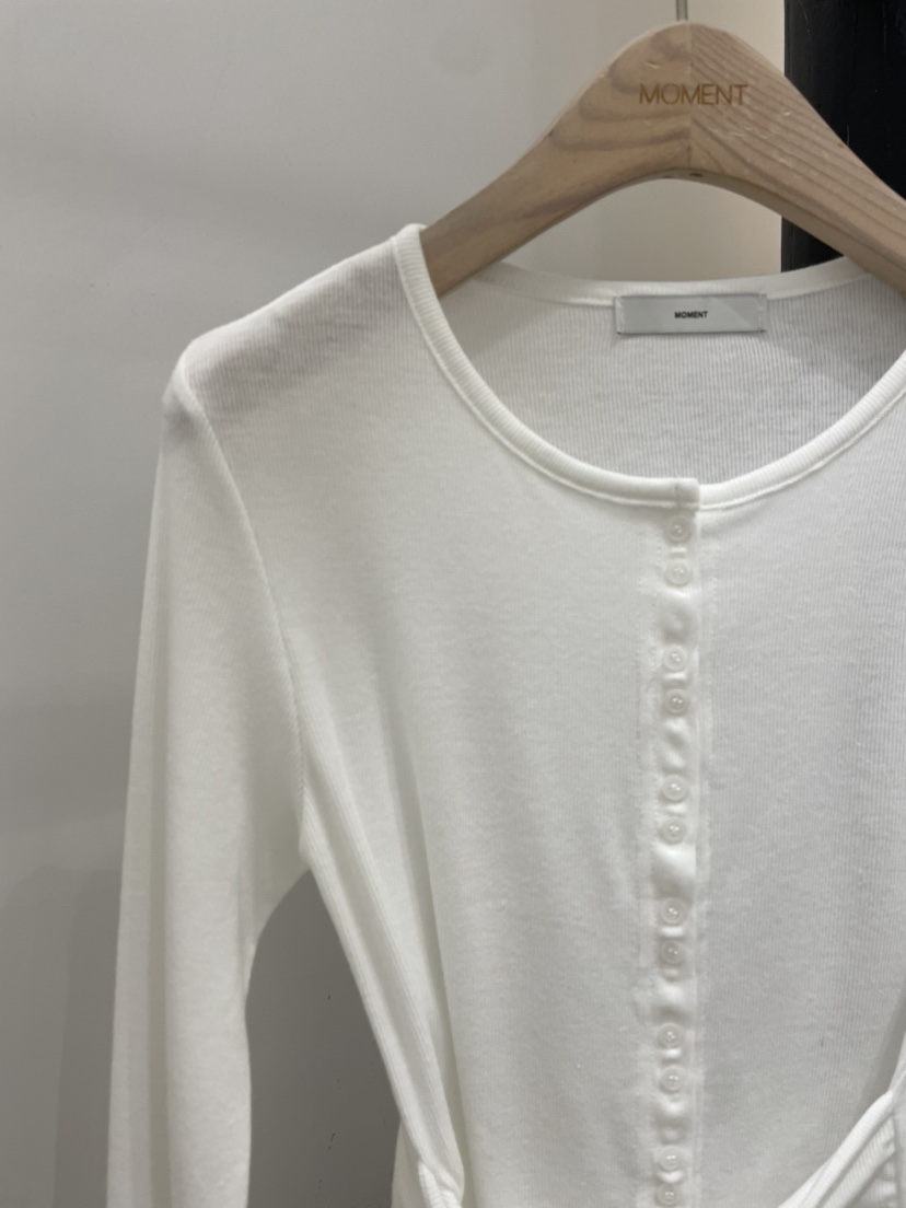 MOMENT韓國東大門直郵女裝新款休閑職業長袖T恤羊毛衫雙層MOMENT/RECOVER長袖T恤