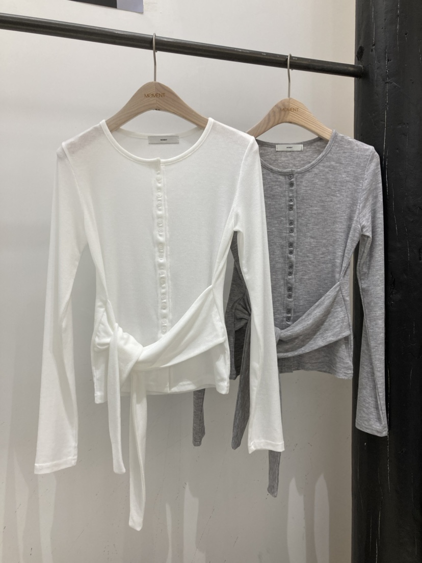 MOMENT韓國東大門直郵女裝新款休閑職業長袖T恤羊毛衫雙層MOMENT/RECOVER長袖T恤