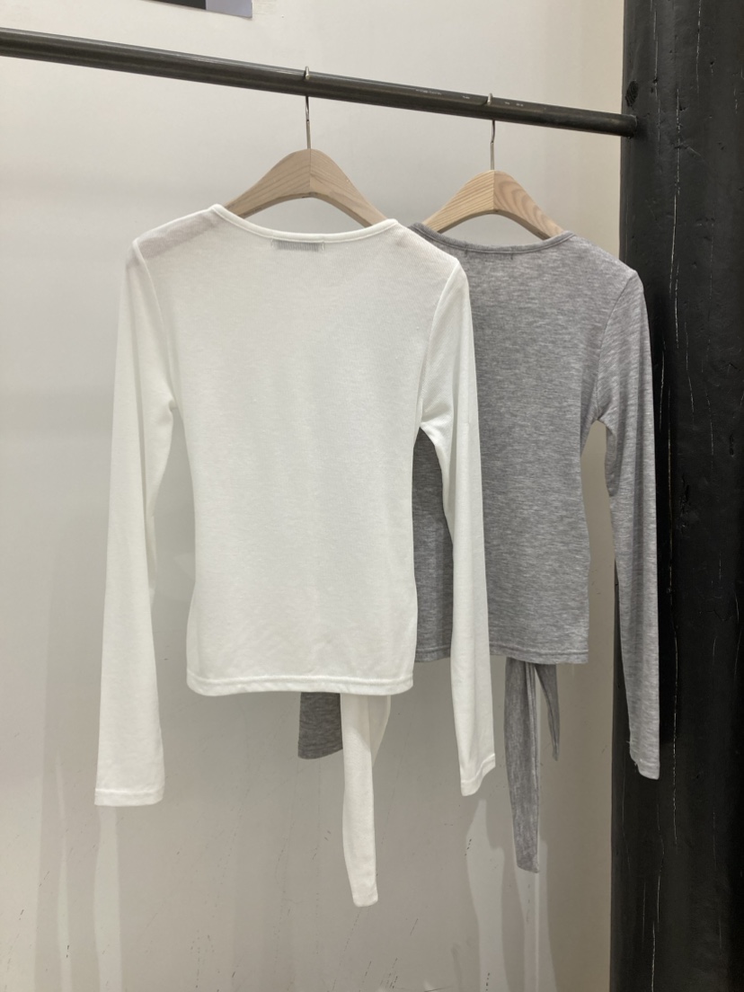 MOMENT韓國東大門直郵女裝新款休閑職業長袖T恤羊毛衫雙層MOMENT/RECOVER長袖T恤