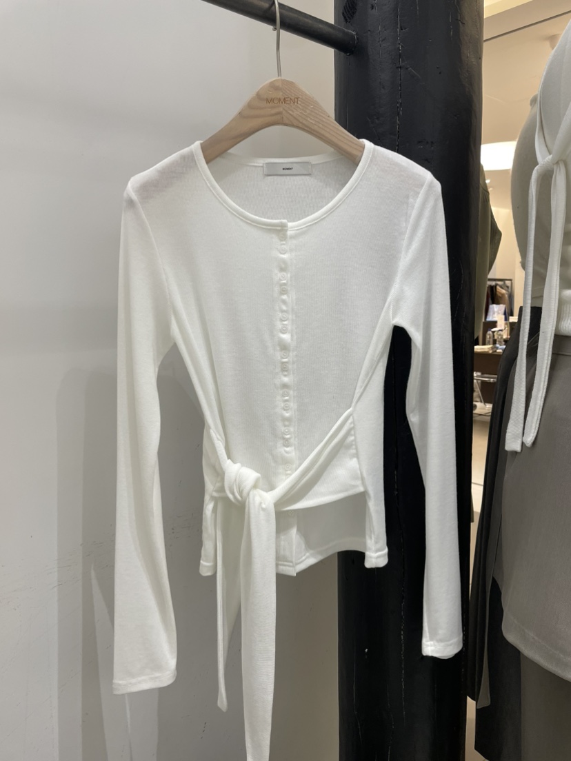 MOMENT韓國東大門直郵女裝新款休閑職業長袖T恤羊毛衫雙層MOMENT/RECOVER長袖T恤圖色2