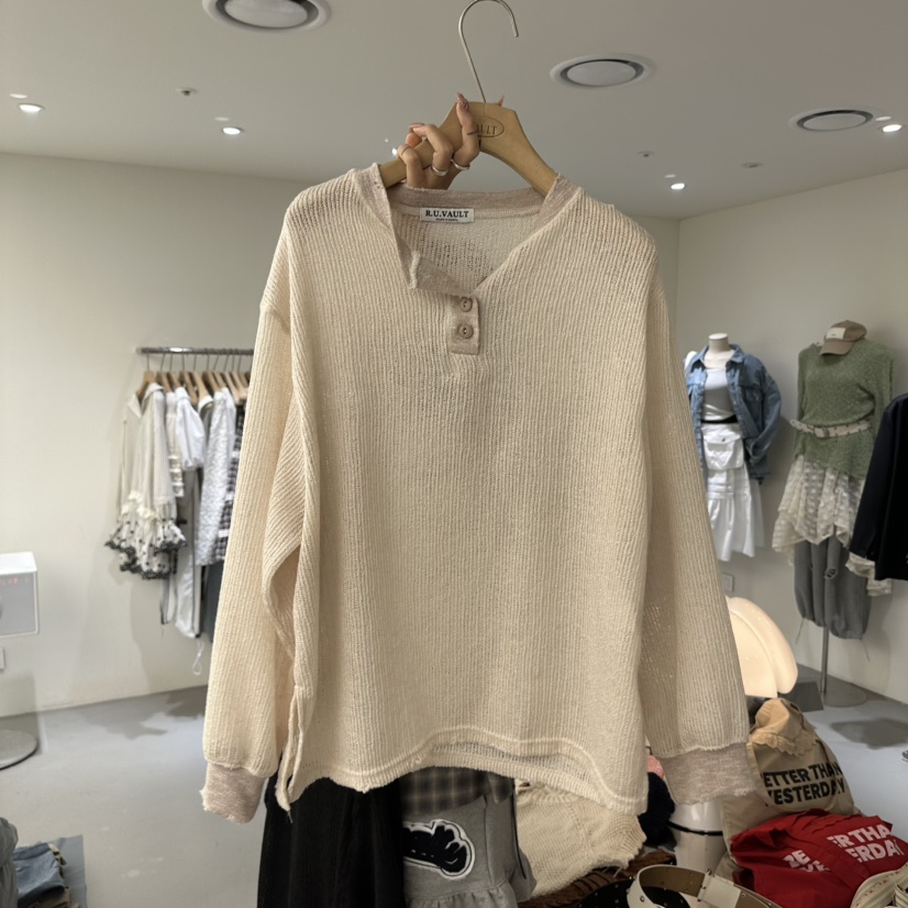 VAULT韓國東大門直郵女裝新款26春夏人氣時尚職業長袖T恤VAULT長袖T恤圖色1