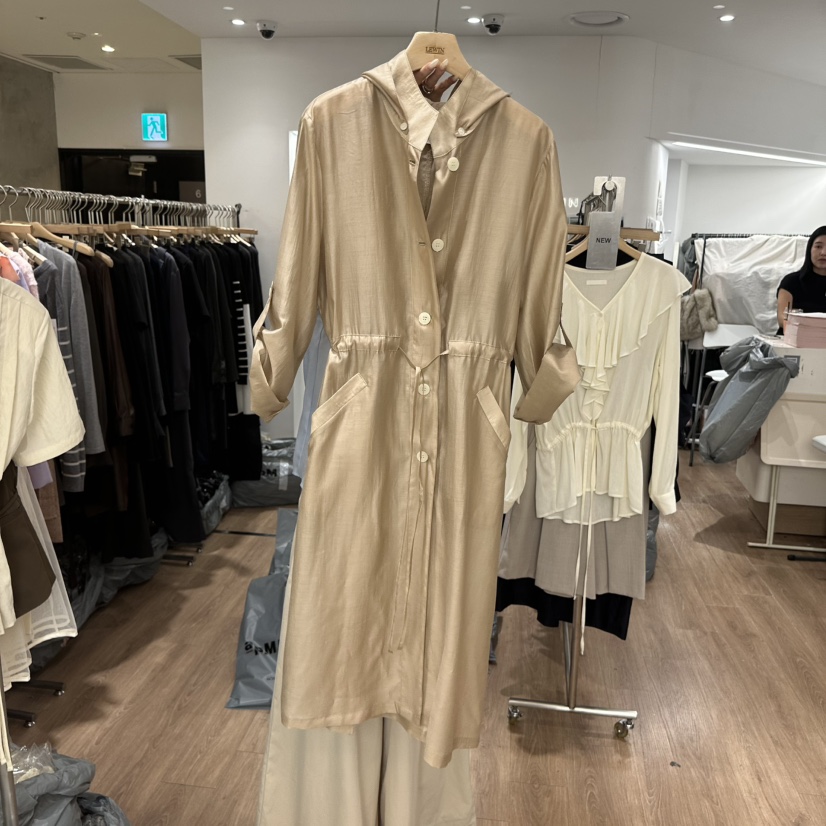 LEWIN韓國直郵實拍女士新品休閑職業熱賣推薦連衣裙天絲連帽LEWIN連衣裙圖色2杏色