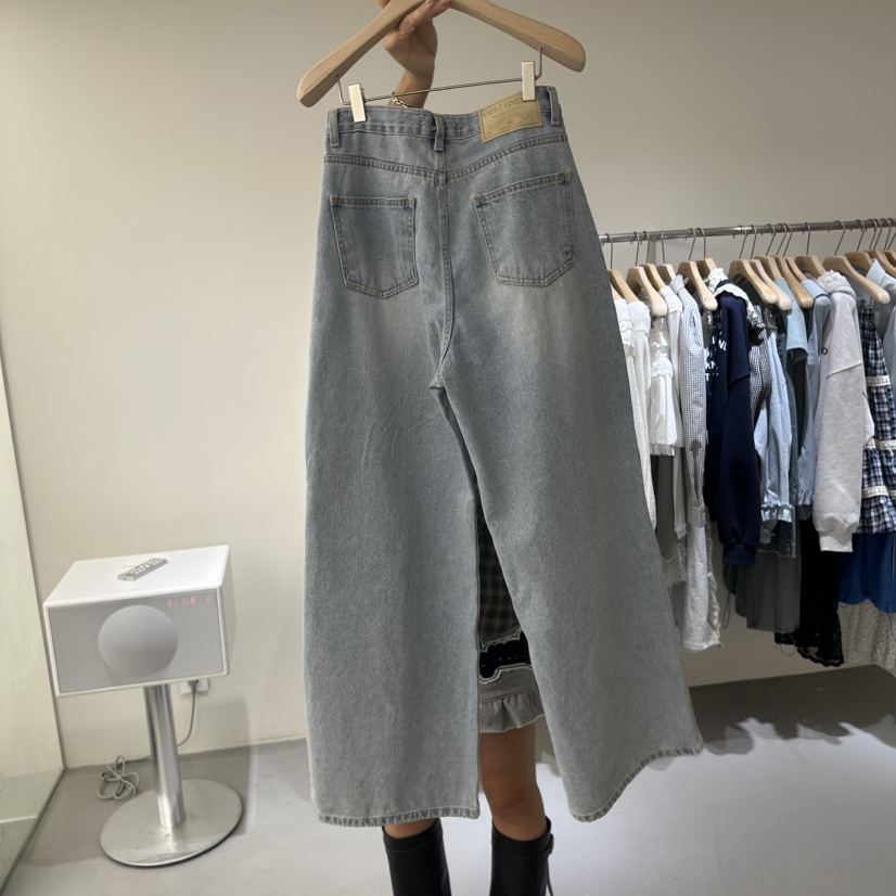 VAULT韓國直郵女裝新款時尚推薦人氣職業休閑26春夏牛仔褲迷彩VAULT牛仔褲