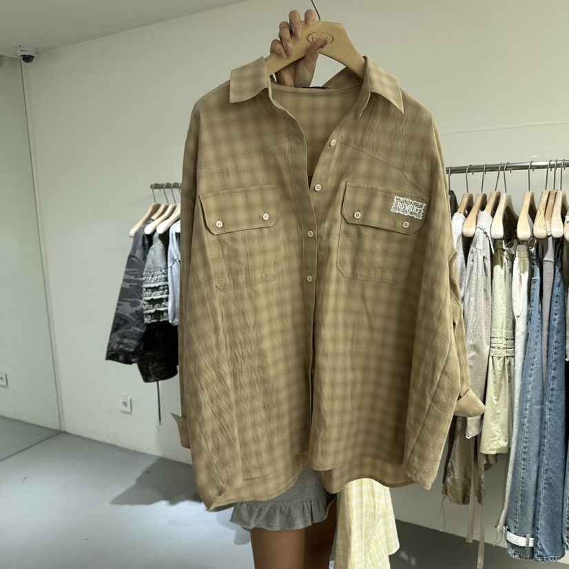 VAULT韓國直郵女士新款熱賣時尚推薦人氣休閑襯衫蕾絲衫口袋VAULT襯衫/蕾絲衫圖色1