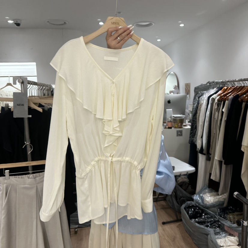 LEWIN韓國東大門直郵女裝新款職業時尚人氣休閑襯衫蕾絲衫LEWIN襯衫/蕾絲衫圖色1