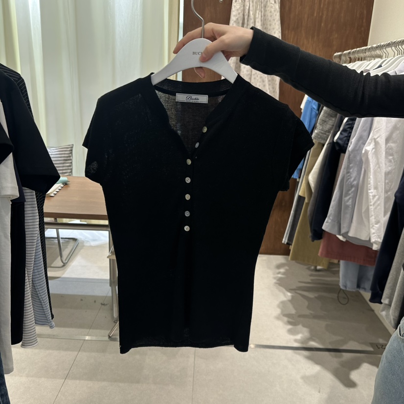 BUCKLE韓國直郵女裝新款推薦熱賣職業時尚休閑26春夏針織衫BUCKLE針織衫圖色3黑色