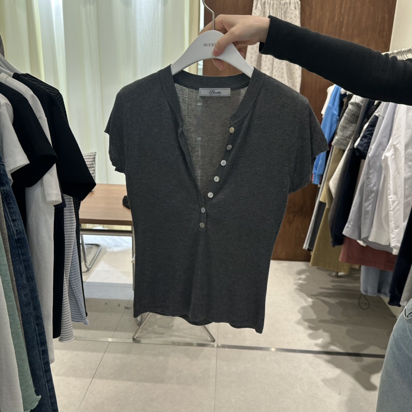 BUCKLE韓國直郵女裝新款推薦熱賣職業時尚休閑26春夏針織衫BUCKLE針織衫圖色4灰色
