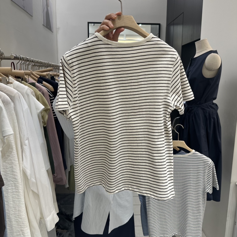 REGULARLY/PLACOR韓國東大門代購女裝新款職業人氣T恤條紋REGULARLY/PLACORT恤