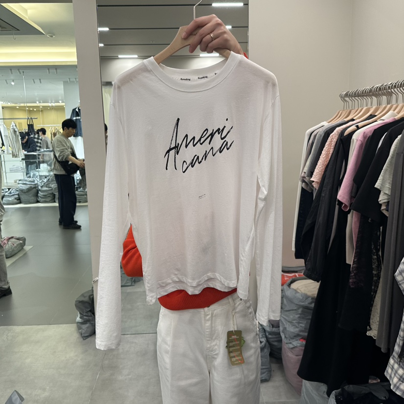 URBANSTORY/REMAKING韓國代購女裝新品休閑推薦人氣長袖T恤Remaking/URBANSTORY長袖T恤圖色2白色