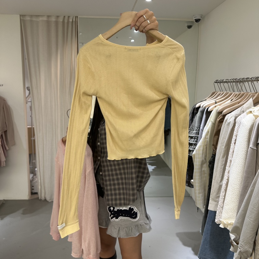 VAULT韓國直郵實拍女裝新款推薦人氣職業26春夏休閑長袖T恤VAULT長袖T恤