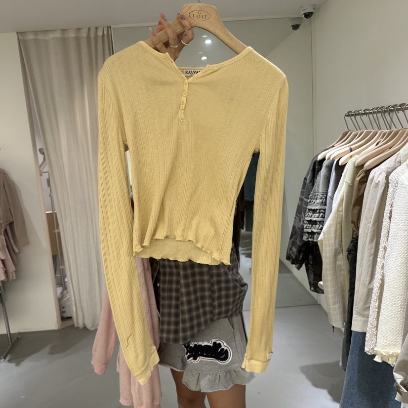 VAULT韓國直郵實拍女裝新款推薦人氣職業26春夏休閑長袖T恤VAULT長袖T恤圖色1