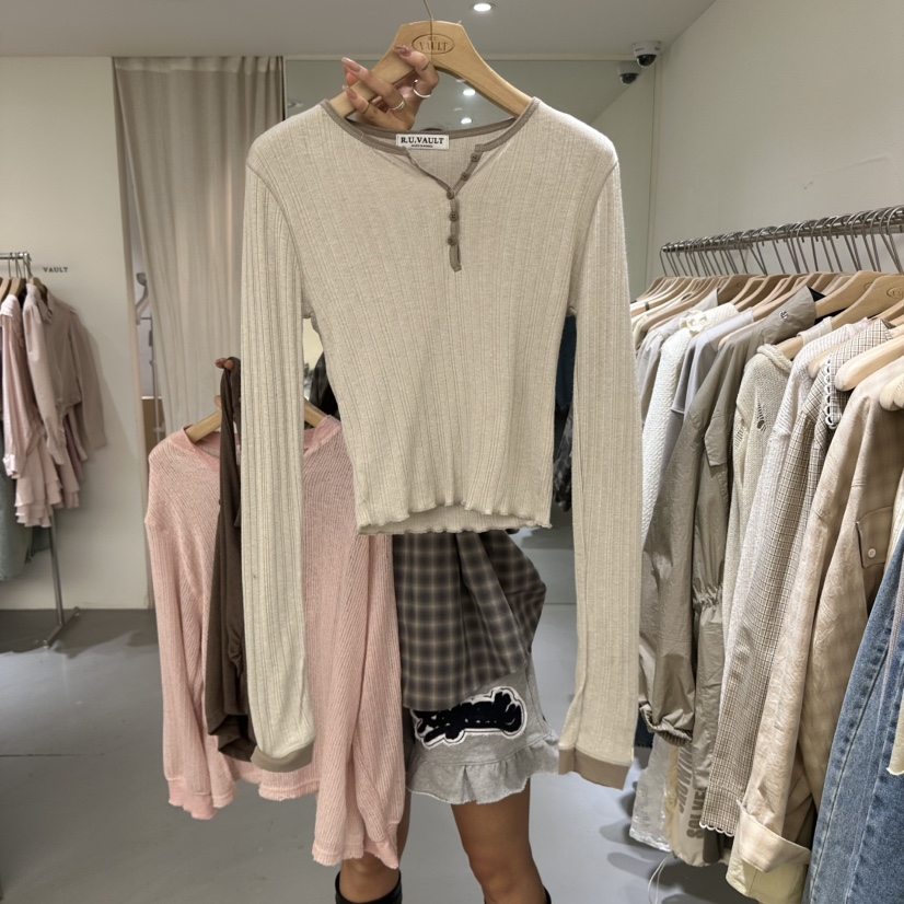 VAULT韓國直郵實拍女裝新款推薦人氣職業26春夏休閑長袖T恤VAULT長袖T恤圖色2