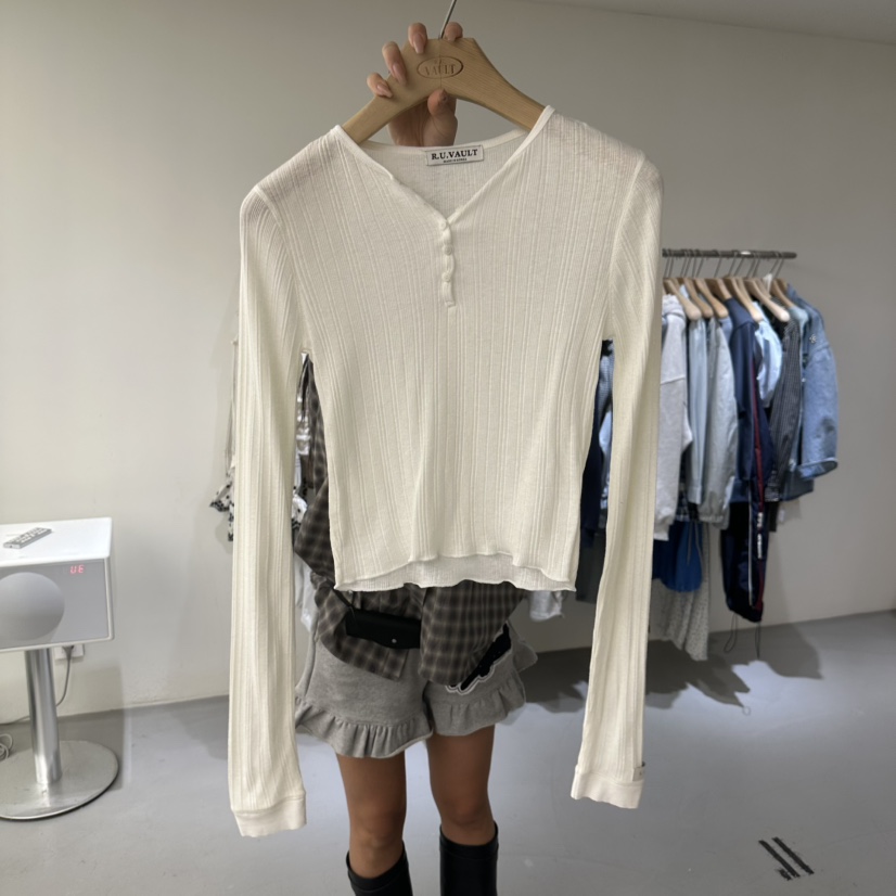 VAULT韓國直郵實拍女裝新款推薦人氣職業26春夏休閑長袖T恤VAULT長袖T恤圖色3