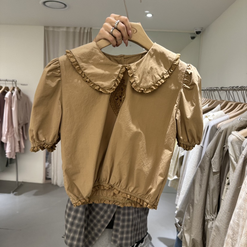 VAULT韓國代購女士新品人氣推薦時尚26春夏職業襯衫蕾絲衫VAULT襯衫/蕾絲衫圖色1