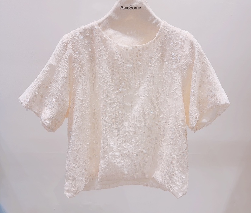 AWESOME-P韓國代購女裝新品26春夏職業休閑熱賣時尚T恤雪紡AWESOME-PT恤圖色1