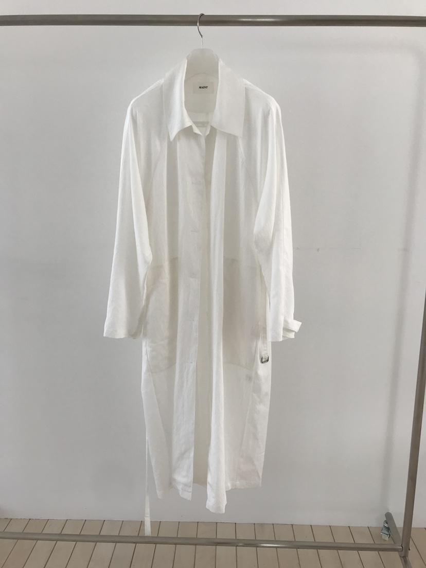 MAINT韓國直郵女裝新品熱賣時尚職業休閑推薦長款風衣含腰帶MAINT長款風衣圖色1白色
