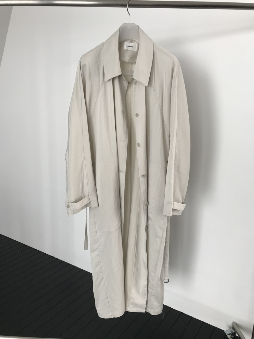 MAINT韓國直郵女裝新品熱賣時尚職業休閑推薦長款風衣含腰帶MAINT長款風衣圖色2米色