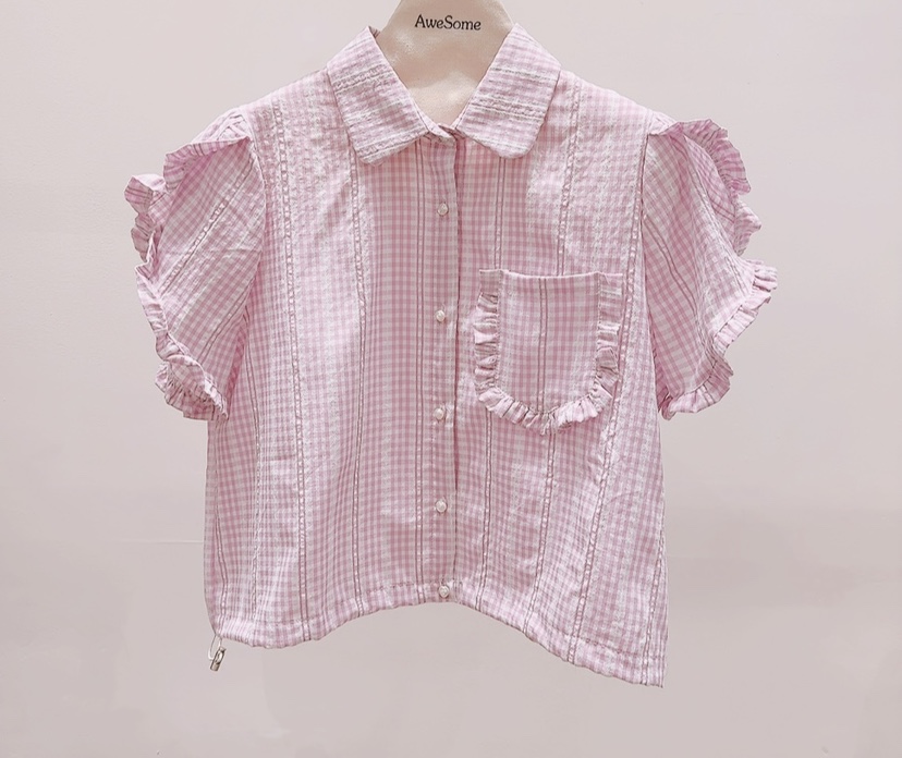 AWESOME-P韓國直郵實拍女士新款職業熱賣休閑襯衫蕾絲衫AWESOME-P襯衫/蕾絲衫