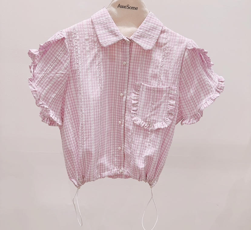 AWESOME-P韓國直郵實拍女士新款職業熱賣休閑襯衫蕾絲衫AWESOME-P襯衫/蕾絲衫圖色2