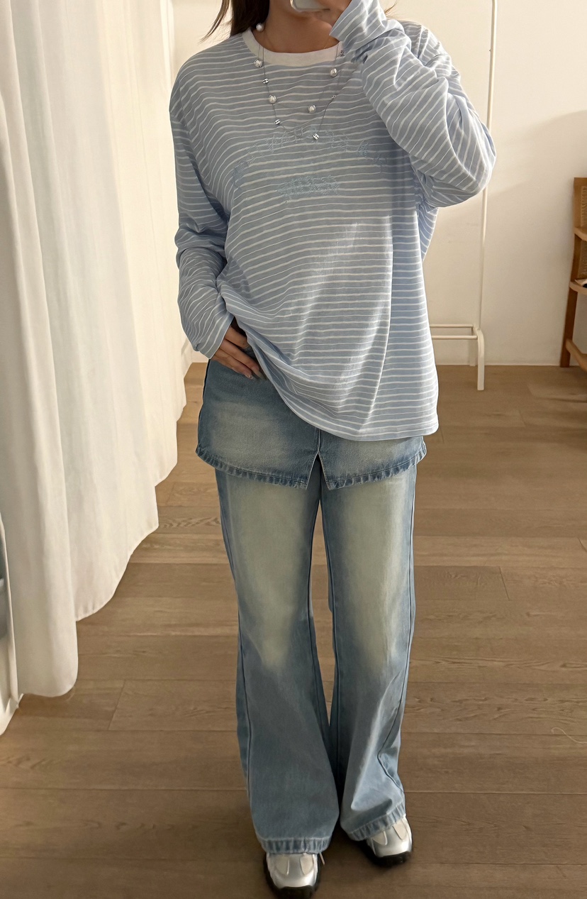 LATTE-P韓國直郵女士新品推薦人氣職業時尚26春夏長袖T恤LATTE-P長袖T恤