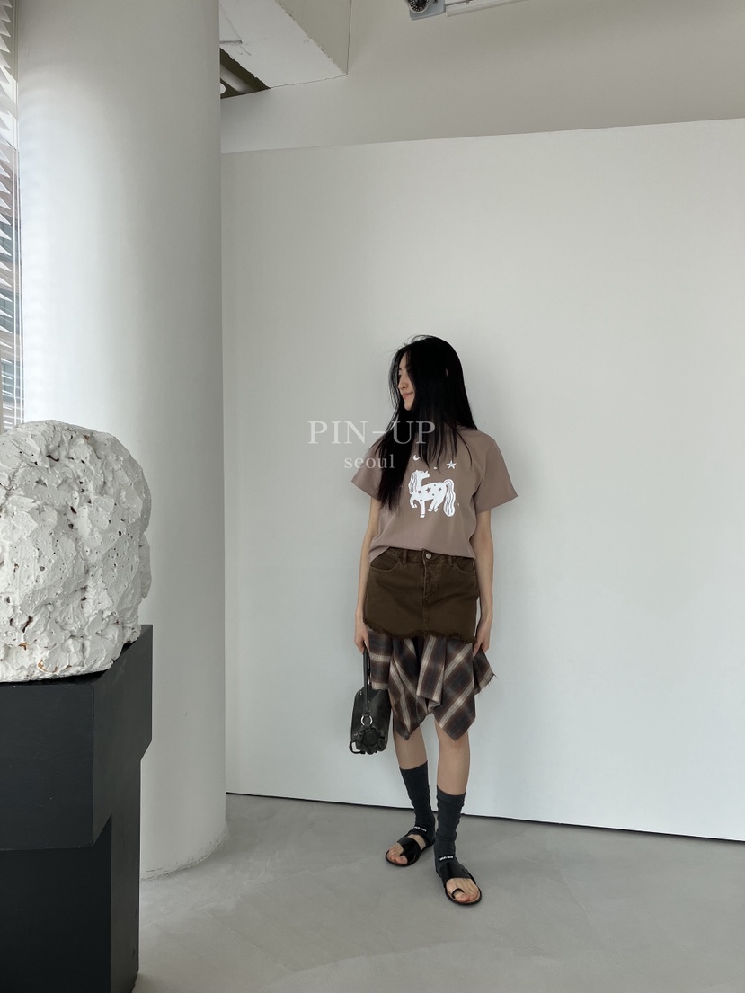 PIN-UP韓國東大門直郵女士新品時尚熱賣休閑26春夏人氣T恤PIN-UPT恤