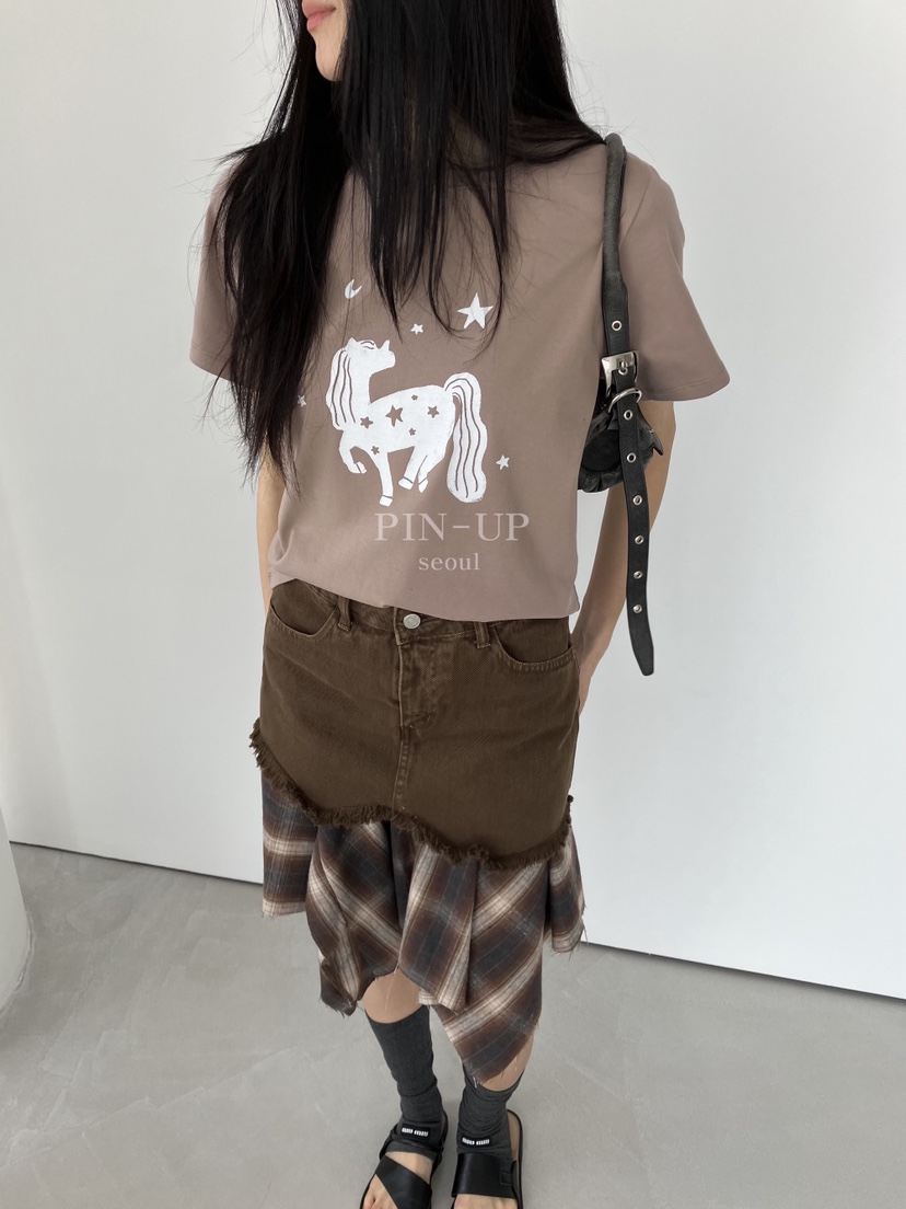 PIN-UP韓國東大門直郵女士新品時尚熱賣休閑26春夏人氣T恤PIN-UPT恤