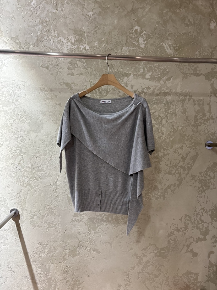 PIN-UP韓國直郵實拍女裝新款人氣26春夏職業休閑針織衫圍巾PIN-UP針織衫圖色1