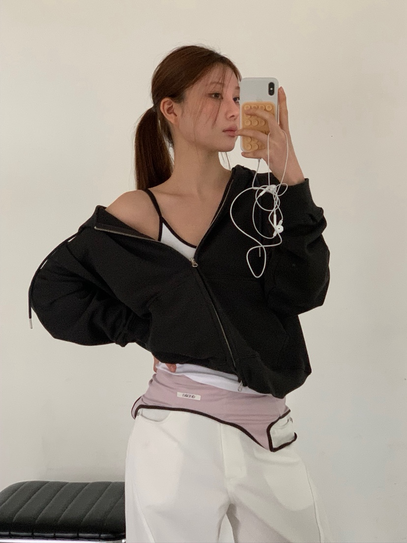 UNBOUND韓國東大門代購女士新款人氣職業熱賣26春夏衛衣拉鏈UNBOUND衛衣