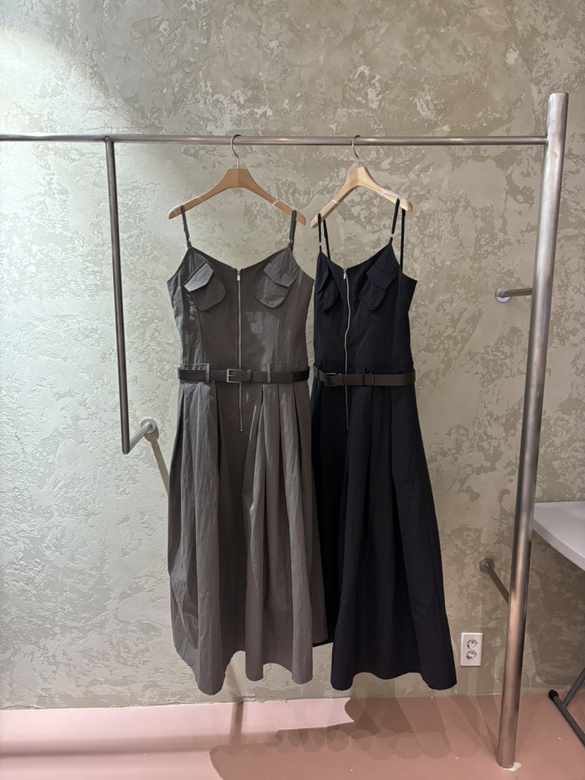PIN-UP韓國直郵女裝新品26春夏職業時尚連衣裙不含腰帶口袋PIN-UP連衣裙